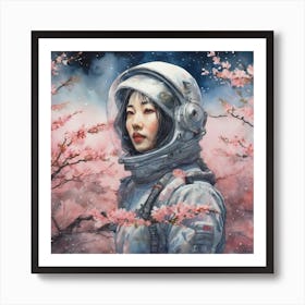 Asian Girl In Space Art Print