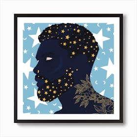 Orion Navy Square Art Print