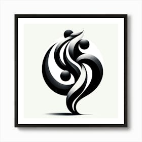 Black And White Logo Art Print