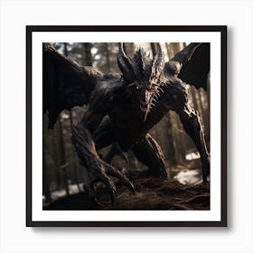 Demon In The Woods 3 Art Print