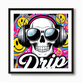 Drip Skull Art Print