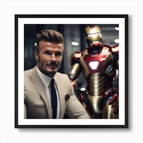 Iron Man And David Beckham Art Print