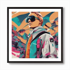 New Poster For Ray Ban Speed, In The Style Of Psychedelic Figuration, Eiko Ojala, Ian Davenport, Sci (5) Art Print