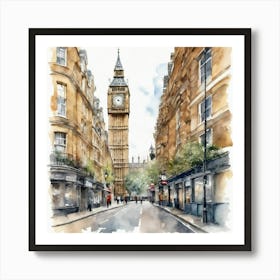 London Watercolor Art Print