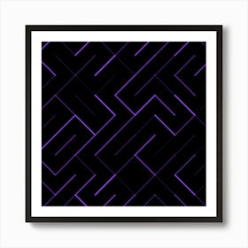 Purple And Black Maze Art Print