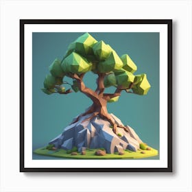 Low Poly Tree Art Print