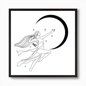 Venus And Moon Art Print