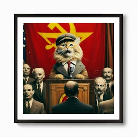 Communist Cat 2 Art Print