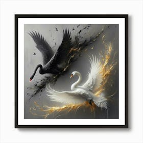 Swans 1 Art Print