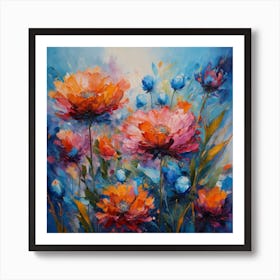 Cornflowers and poppies 1 Art Print