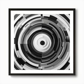 Black and White Abstract Art 340 Art Print