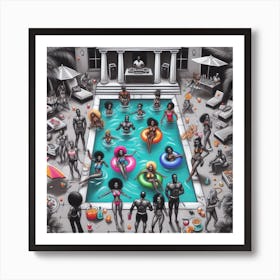 Pool Party 2 Art Print