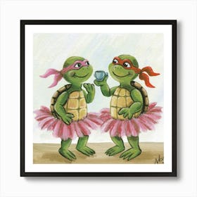 Tap Dancing Turtles Tea Party Print Art And Wall Art Art Print