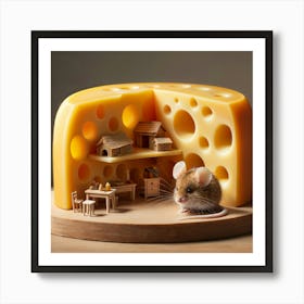 Mouse In A Cheese House Art Print