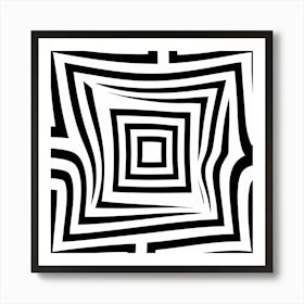 Vibrant Abstract Line Drawing With Bold Intersecting Strokes (10) Art Print