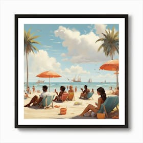 Day At The Beach 5 Art Print