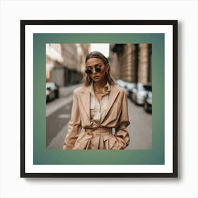 Woman In A Trench Coat Art Print