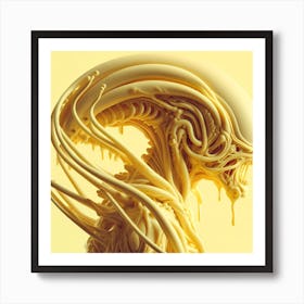 Alien Portrait Yellow 4 Art Print