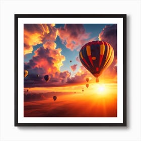 Hot Air Balloons In The Sky Art Print