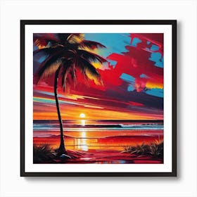 Sunset At The Beach 227 Art Print