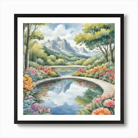 Pond In The Mountains Art Print