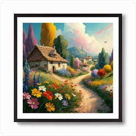 Cottage In The Countryside 1 Art Print