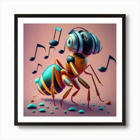 Ant With Music Notes Art Print