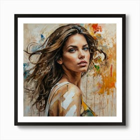 Woman With Long Hair Art Print