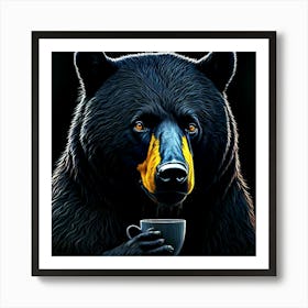 Bear Coffee Art Print