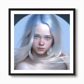 Girl With Blue Eyes Art Print