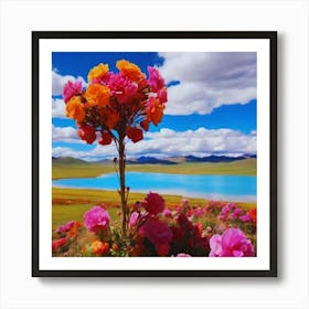 Tibetan beautiful Flowers Art Print