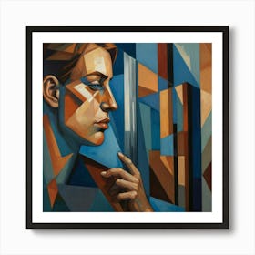 Default A Cubist Portrait Of A Person Gazing Into A Mirror Fac 0 Art Print
