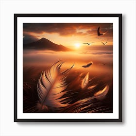 Feathers In The Wind Art Print