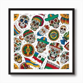 Mexican Day Of The Dead 1 Art Print