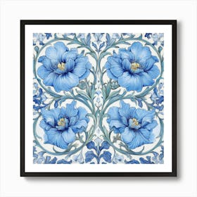 Blue Flowers Art Art Print