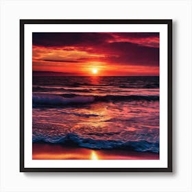 Sunset On The Beach 359 Art Print
