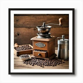 Coffee Grinder With Coffee Beans 3 Art Print