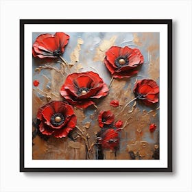 Large red poppy flower Art Print