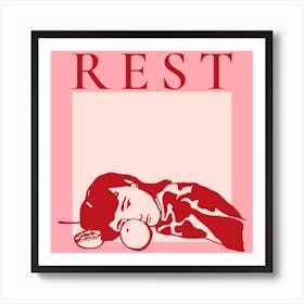 Rest, Pink 1 Art Print