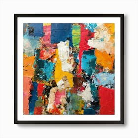 Large Color Abstract Collage (4) Art Print