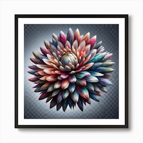 Abstract Colorful Flower On Transparent Background Art Print