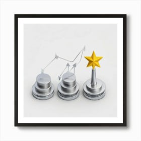 Business And Direction Icons In Three Dimensional Style Ascending Arrows Pointing Upwards Suggestin (3) Art Print