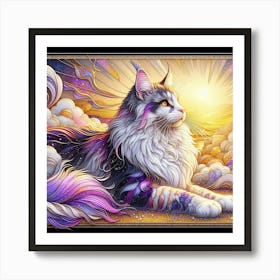 Cat In The Sky Art Print