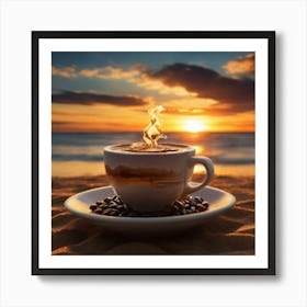 Coffee On The Beach Art Print