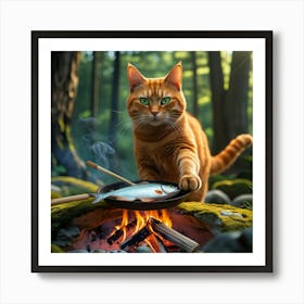 Leonardo Phoenix 10 A Vibrant Orange Tabby Cat With Bright Whi 0 Art Print