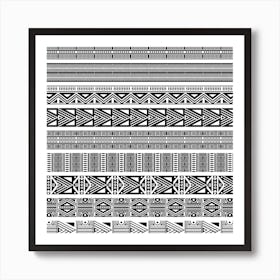 Borders Ikat Ethnic Frame Tribal 2 Poster