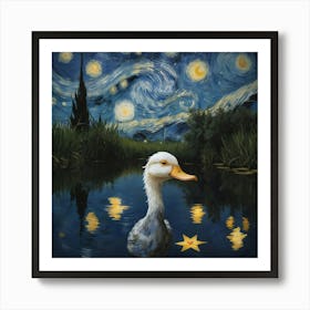 Starry Night Duck 7 Art Print