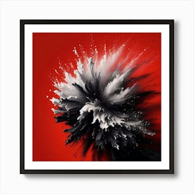 Black And White Explosion Art Print