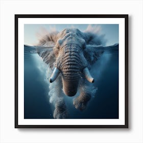 Elephant In The Water 1 Art Print