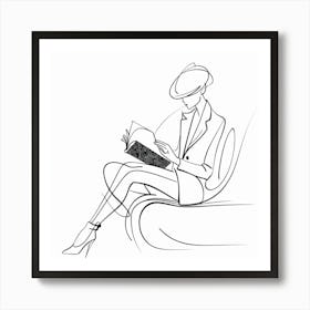 Woman Reading A Book Art Print